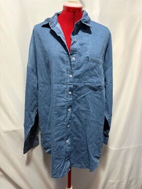 Classic Light Blue Denim Button-Down Shirt